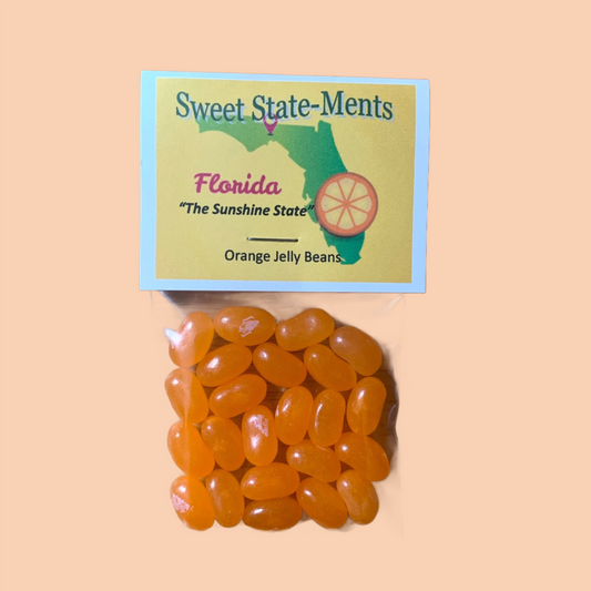 Orange flavored jelly beans for Florida